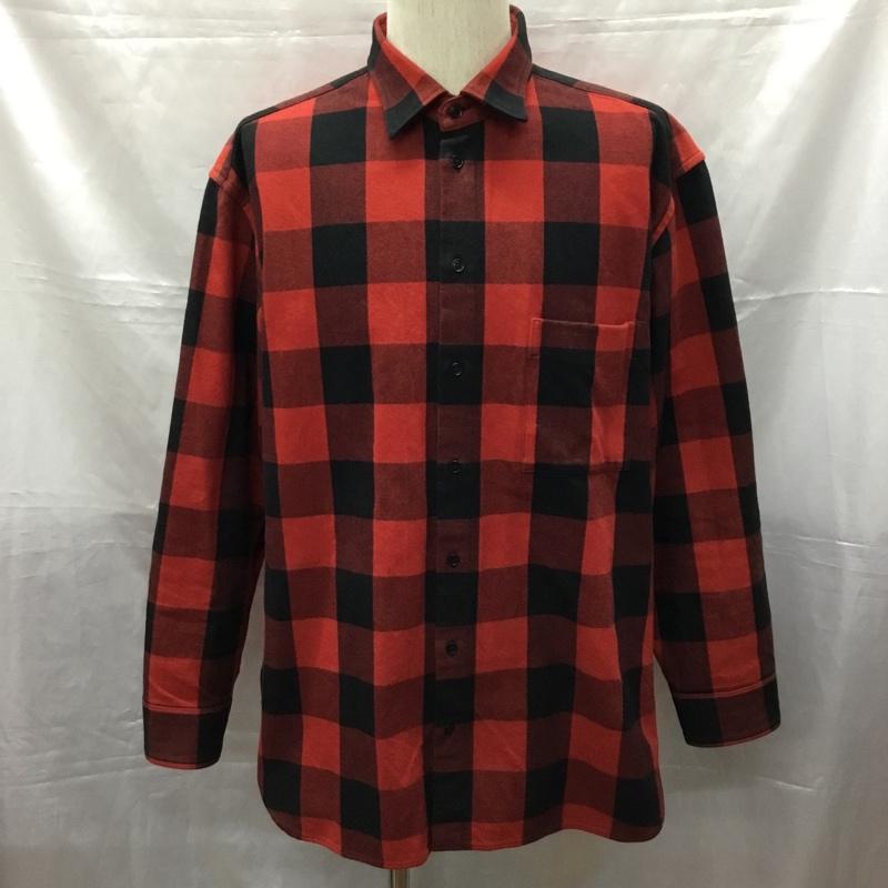 イーハトーブ IHATOV シャツ、ブラウス 長袖 長袖シャツ カラーシャツ ポケットシャツ 長袖カットソー チェックシャツ M チェック 黒 / ブラック / X 赤 / レッド /  メンズ USED 古着 中古 10114162