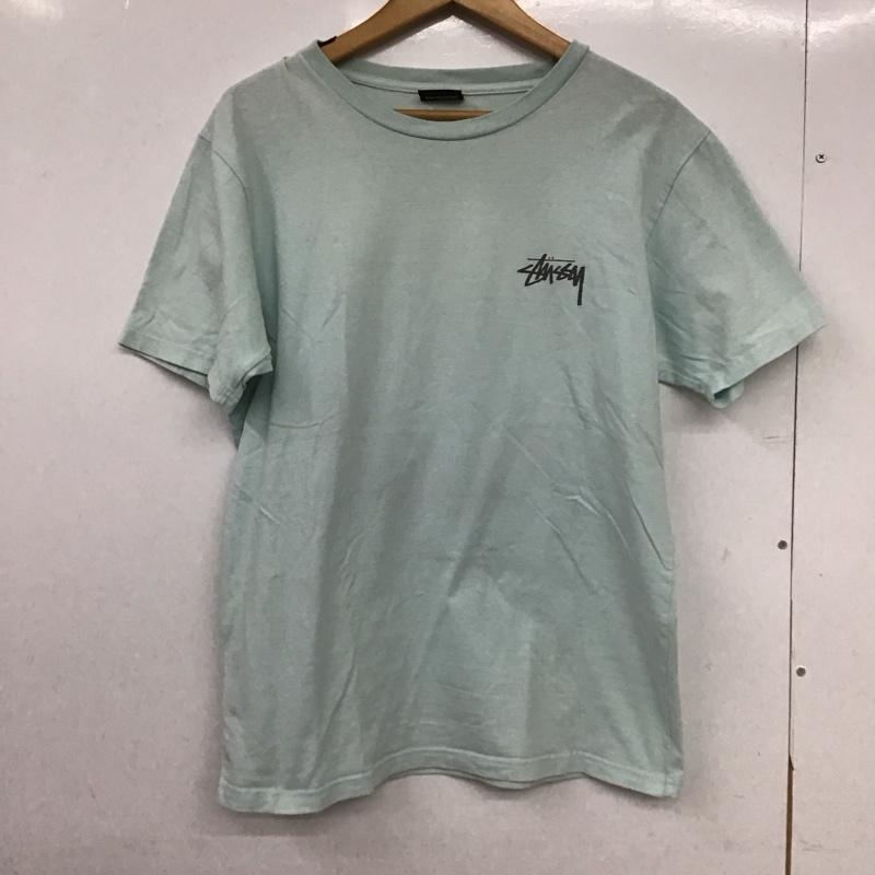 ステューシー STUSSY Tシャツ 半袖 半袖カットソー プリントTシャツ クルーネックカットソー S ロゴ、文字 水色 / ライトブルー /  メンズ USED 古着 中古 10148691