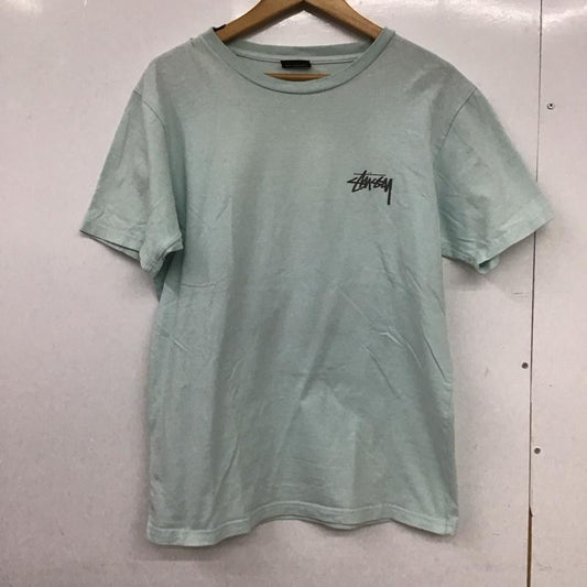 ステューシー STUSSY Tシャツ 半袖 半袖カットソー プリントTシャツ クルーネックカットソー S ロゴ、文字 水色 / ライトブルー /  メンズ USED 古着 中古 10148691