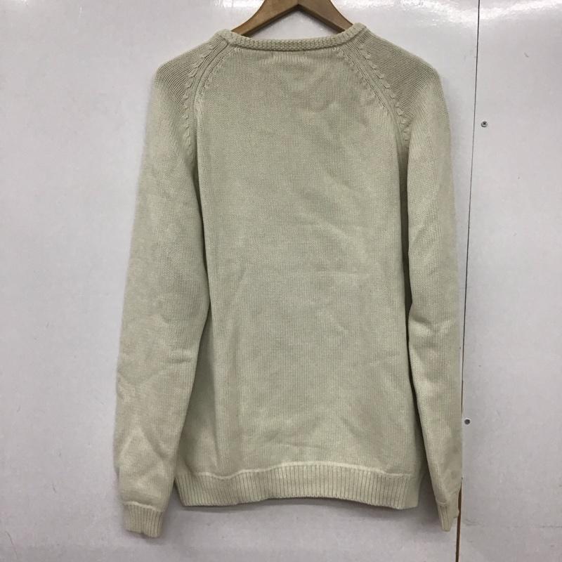 ザラ ZARA ニット、セーター 長袖 長袖ニットカットソー クルーネック セーター L 無地 白 / ホワイト /  メンズ USED 古着 中古 10143189