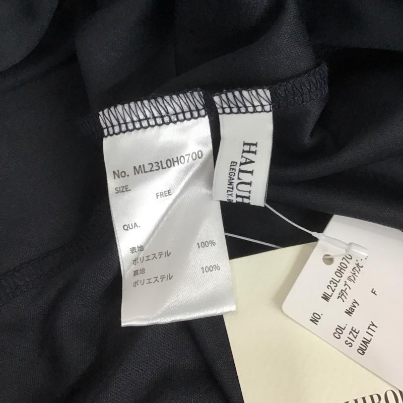 ハルヒロイン HALUHIROINE ワンピース ロングスカート ml23l0h0700 フラワープリントワンピース 半袖ロングワンピース フレアスカート FREE 総柄 紺 / ネイビー / X 黄 / イエロー /  レディース USED 古着 中古 10108696