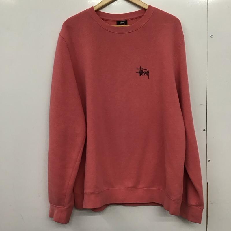 ステューシー STUSSY トレーナー 長袖 長袖 L ロゴ、文字 桃 / ピンク /  メンズ USED 古着 中古 10149974