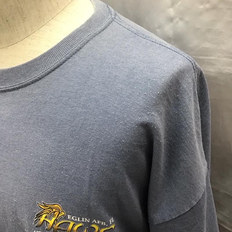 ギルダン GILDAN Tシャツ 半袖 クルーネック バックプリント XL ロゴ、文字 水色 / ライトブルー /  メンズ USED 古着 中古 10122621