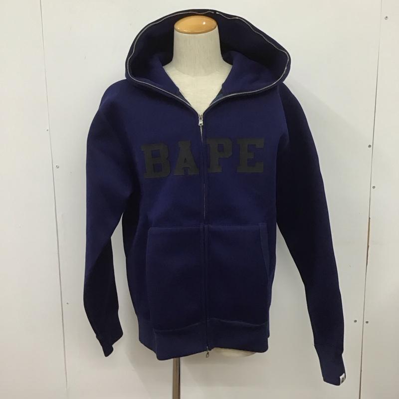 エーエイプバイアベイシングエイプ AAPE BY A BATHING APE パーカー 長袖 ジップアップパーカー 長袖パーカー フード付きパーカー XXL ロゴ、文字 紺 / ネイビー /  メンズ USED 古着 中古 10107436