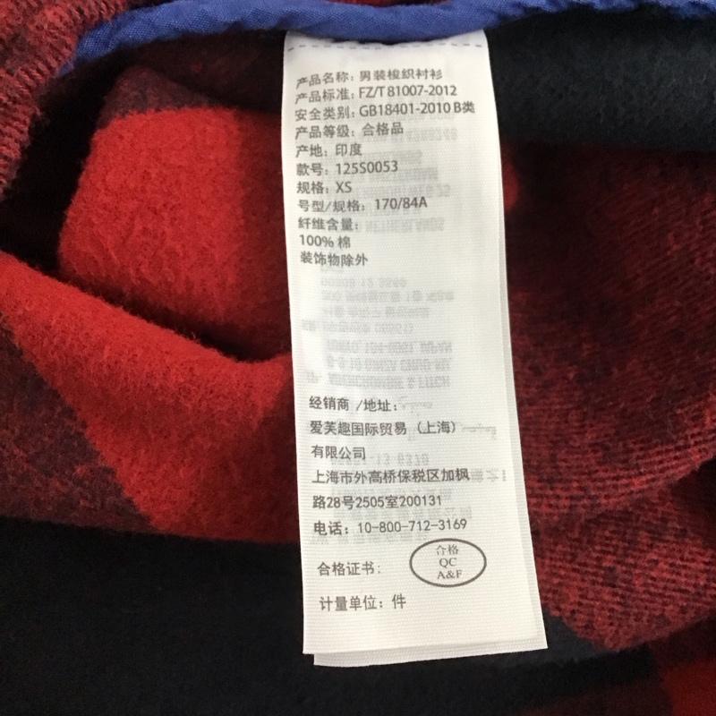 アバクロンビーアンドフィッチ ABERCROMBIE&FITCH シャツ、ブラウス 長袖 長袖シャツ チェックシャツ カラーシャツ 厚手 XS チェック 赤 / レッド / X 黒 / ブラック /  メンズ USED 古着 中古 10140733