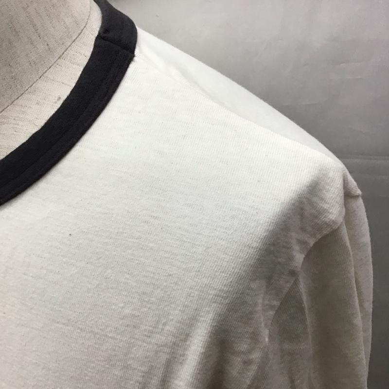 ネイバーフッド NEIGHBORHOOD Tシャツ 長袖 142ATNH-CSM05 リンガーTシャツ M ロゴ、文字 アイボリー / アイボリー / X 黒 / ブラック /  メンズ USED 古着 中古 10121223
