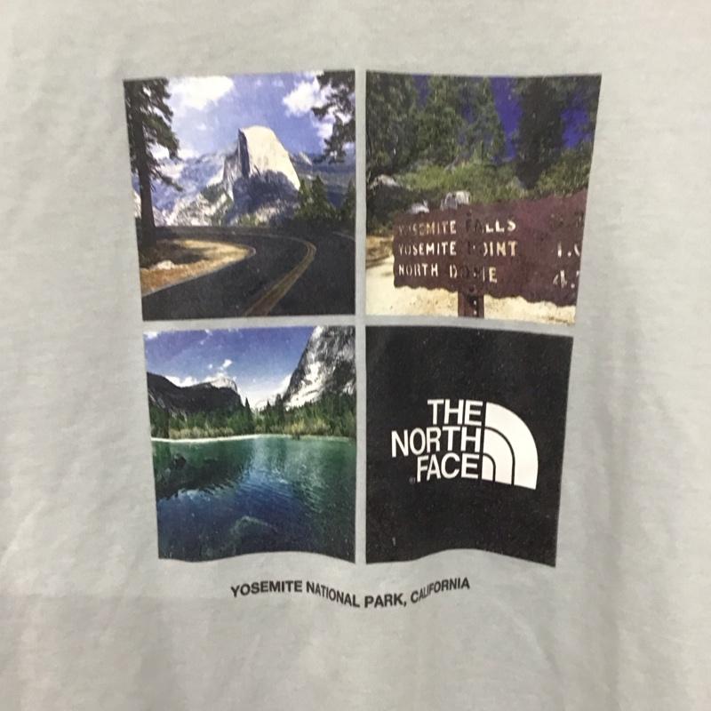 ザノースフェイス THE NORTH FACE Tシャツ 半袖 半袖カットソー プリントTシャツ クルーネックカットソー M プリント 水色 / ライトブルー /  メンズ USED 古着 中古 10132105