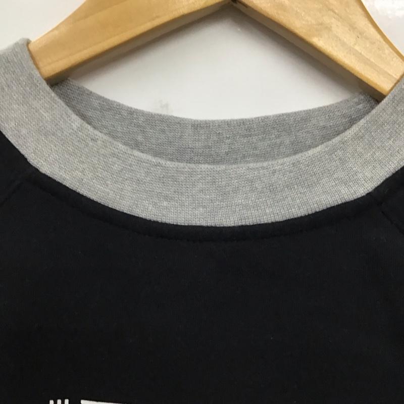 ナイキ NIKE トレーナー 長袖 キッズ スウェット 裏起毛 S ロゴ、文字 黒 / ブラック / X 灰 / グレー /  ボーイズ USED 古着 中古 10117756