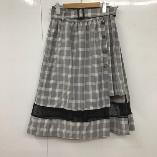 アクシーズファム axes femme スカート ひざ丈スカート M チェック マルチカラー / マルチカラー /  レディース USED 古着 中古 10129295