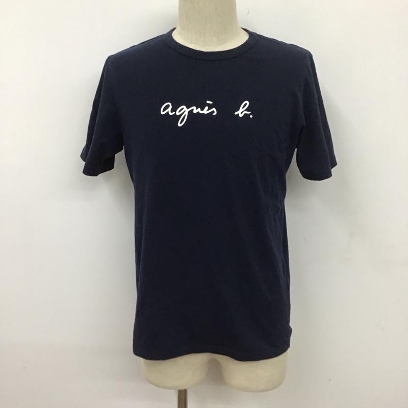 アニエスベーオム AGNESB.HOMME Tシャツ 半袖 8807S137 クルーネック 1 ロゴ、文字 紺 / ネイビー /  メンズ USED 古着 中古 10111565