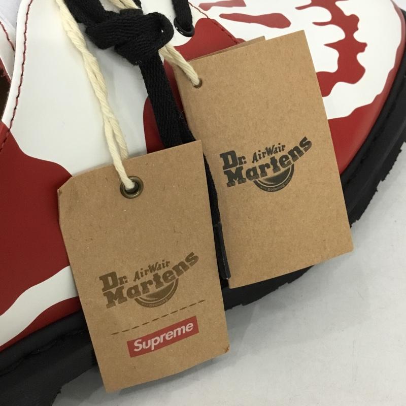 ドクターマーチン Dr.Martens 革靴 革靴 3アイ シューズ Supreme UK10 箱有 スカル US：11  赤 / レッド / X 白 / ホワイト /  メンズ USED 古着 中古 10149224