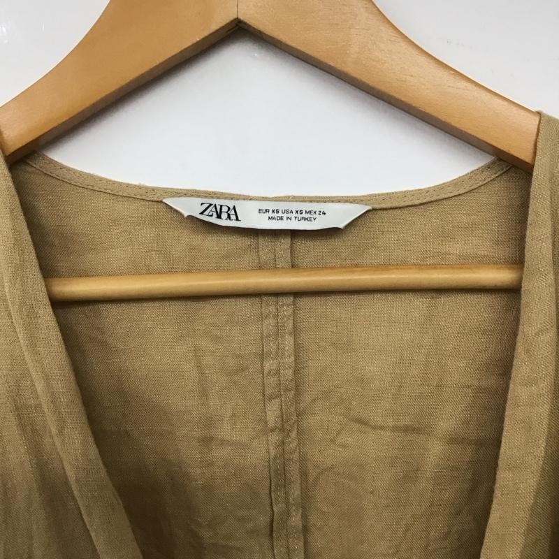 ザラ ZARA カットソー 長袖 長袖シャツカットソー プルオーバー ノーカラーシャツ XS 無地 ベージュ / ベージュ /  レディース USED 古着 中古 10142677