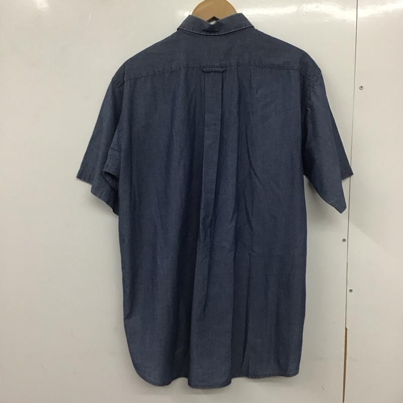 ラコステ LACOSTE シャツ、ブラウス 半袖 半袖シャツ デニムシャツ ボタンダウンシャツ 40 ロゴ、文字 青 / ブルー /  メンズ USED 古着 中古 10132809