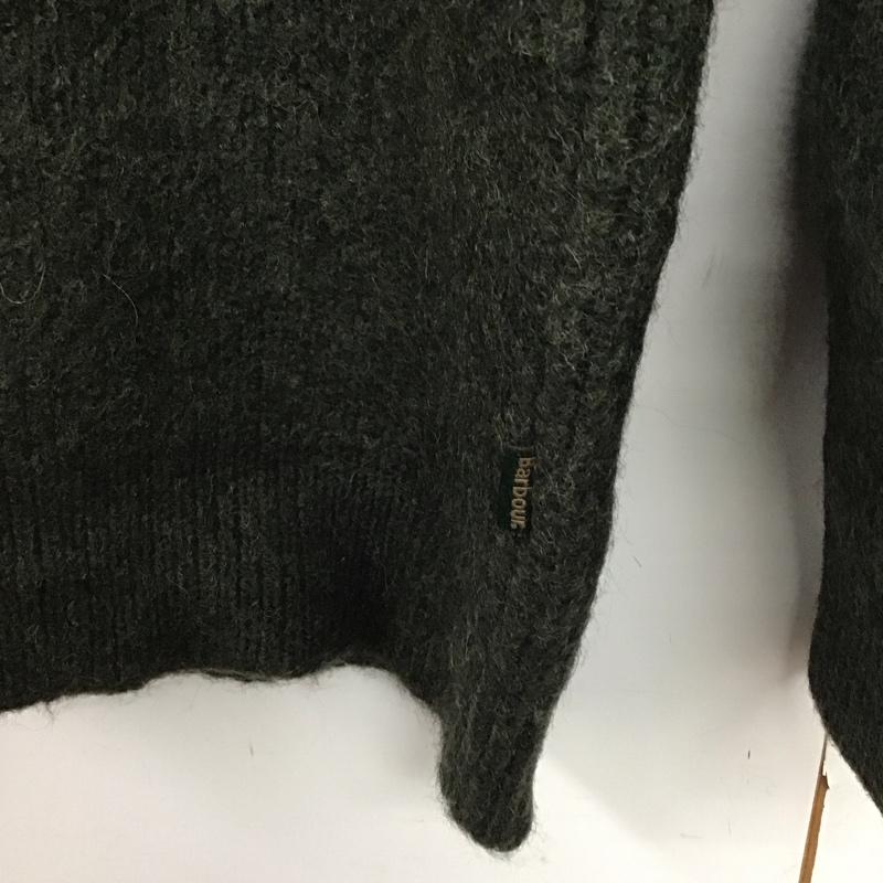 バーブァー Barbour ニット、セーター 長袖 長袖ニットカットソー クルーネック セーター 厚手 XL 無地 カーキ / カーキ /  メンズ USED 古着 中古 10141396