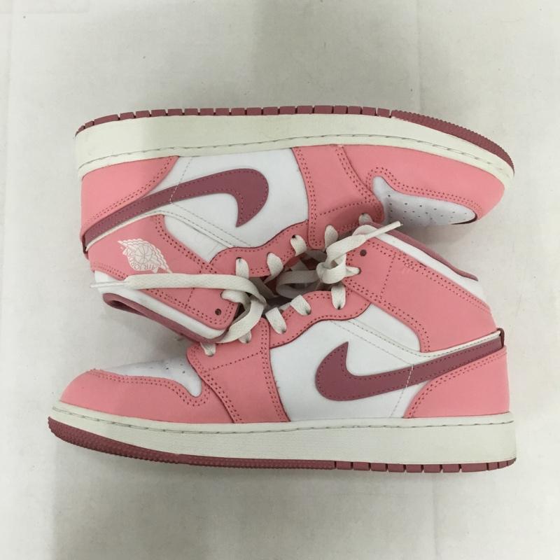 ナイキ NIKE スニーカー スニーカー DQ8423-616 AIR JORDAN 1 MID SE GS 24.5cm 24.5cm ロゴ、文字 白 / ホワイト / X 桃 / ピンク /  レディース USED 古着 中古 10138333