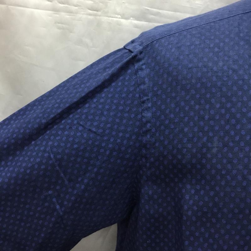 カマクラシャツ 鎌倉シャツ シャツ、ブラウス 長袖 長袖シャツ カラーシャツ ポケットシャツ 長袖カットソー L 総柄 紺 / ネイビー /  メンズ USED 古着 中古 10119402