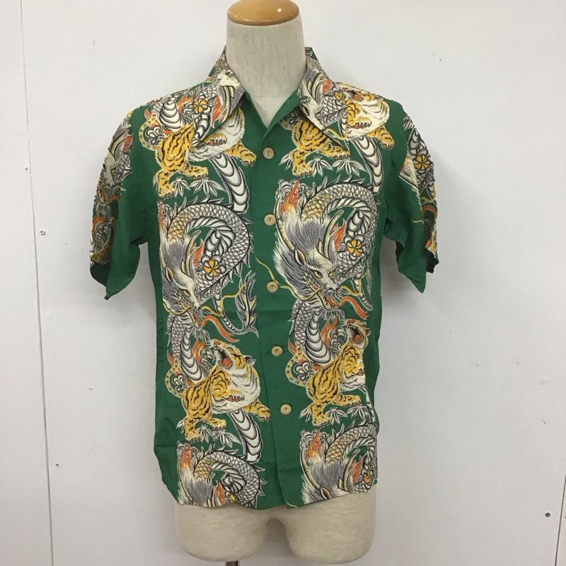 ウエアハウス WAREHOUSE シャツ、ブラウス 半袖 半袖シャツ アロハシャツ カジュアルシャツ カラーシャツ プリント 緑 / グリーン /  メンズ USED 古着 中古 10106770