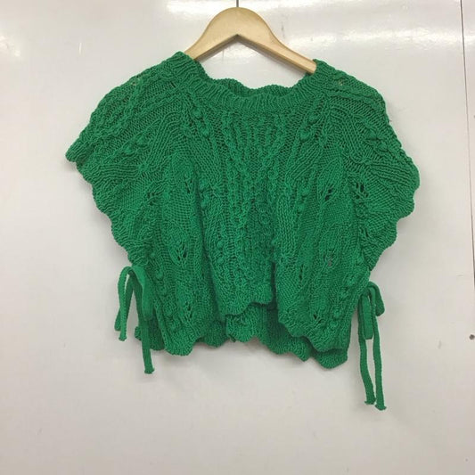 ザラ ZARA ニット、セーター 半袖 M 無地 緑 / グリーン /  レディース USED 古着 中古 10139388