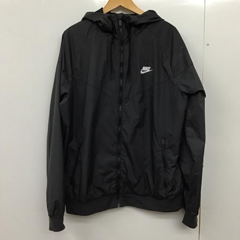 ナイキ NIKE ジャケット、上着 ジャンパー、ブルゾン 727324-010 ナイロンジャケット ジップアップパーカー L ロゴ、文字 黒 / ブラック /  メンズ USED 古着 中古 10150911