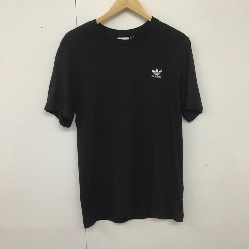 アディダス adidas Tシャツ 半袖 半袖カットソー プリントTシャツ クルーネックカットソー ロゴ、文字 黒 / ブラック /  メンズ USED 古着 中古 10140136