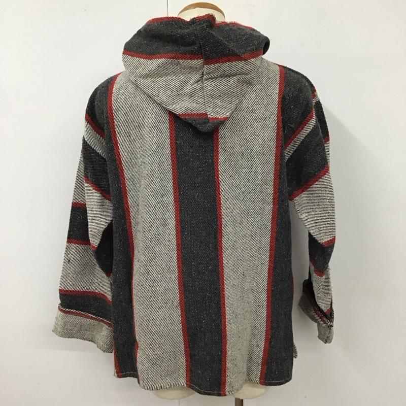古着 USED パーカー 長袖 メキシカンパーカー ラグジャケット ラグパーカー 総柄 黒 / ブラック / X 赤 / レッド / X 白 / ホワイト /  メンズ USED 古着 中古 10118320
