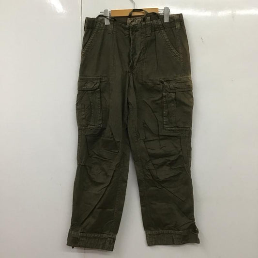 アバクロンビーアンドフィッチ ABERCROMBIE&FITCH パンツ ワークパンツ、ペインターパンツ ミリタリーパンツ ワイドパンツ カジュアルパンツ カーゴパンツ L 無地 カーキ / カーキ /  メンズ USED 古着 中古 10138733