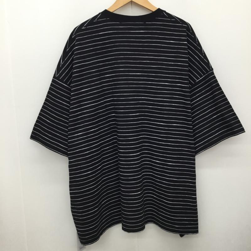 シーシー SEE SEE Tシャツ 半袖 SUPER BIG FLAT BOADER XXL ボーダー柄 黒 / ブラック / X 白 / ホワイト /  メンズ USED 古着 中古 10151112