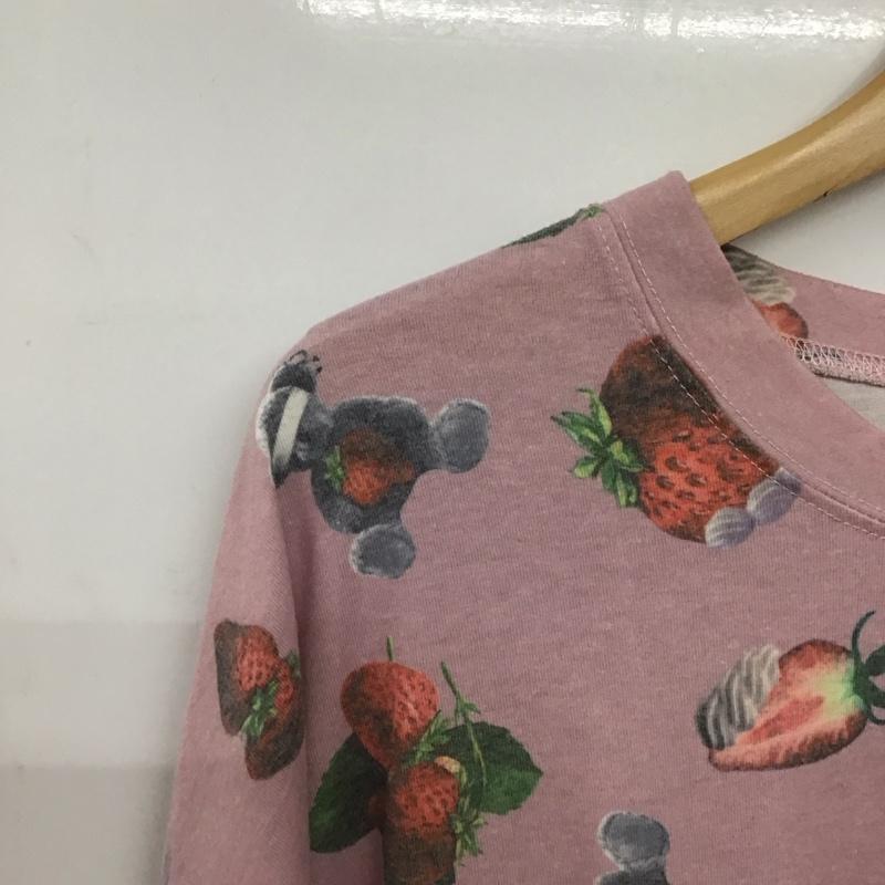 アンクルージュ ANKROUGE ワンピース ミニスカート 半袖ミニスカート クルーネック プリントTシャツ M プリント 桃 / ピンク /  レディース USED 古着 中古 10143734