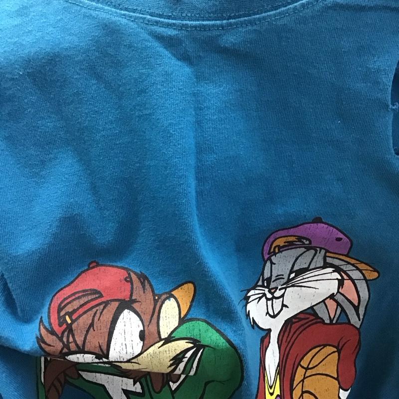 古着 USED Tシャツ 半袖 LOONEY TUNES ショート丈 リメイク LL キャラクター 青 / ブルー /  レディース USED 古着 中古 10147735