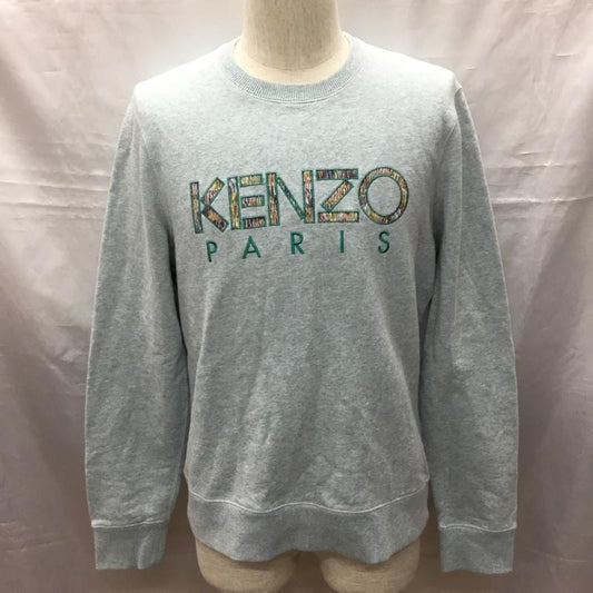 ケンゾー KENZO トレーナー 長袖 長袖トレーナー スウェット クルーネック リブスウェットカットソー M ロゴ、文字 水色 / ライトブルー /  メンズ USED 古着 中古 10116587