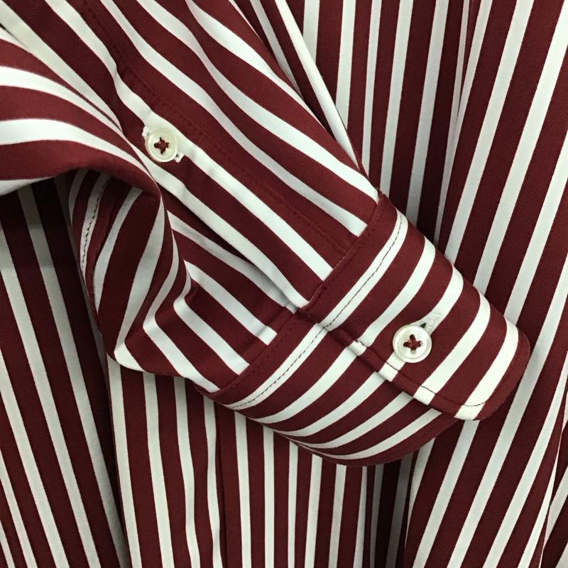 ザラ ZARA シャツ、ブラウス 長袖 長袖シャツ ストライプシャツ カラーシャツ M ストライプ 白 / ホワイト / X えんじ / ワインレッド /  メンズ USED 古着 中古 10137069