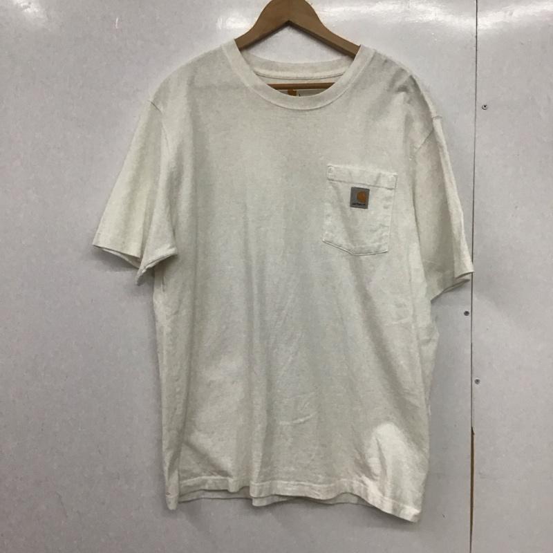 カーハート Carhartt Tシャツ 半袖 半袖カットソー プリントTシャツ クルーネックカットソー L ロゴ、文字 白 / ホワイト /  メンズ USED 古着 中古 10148528