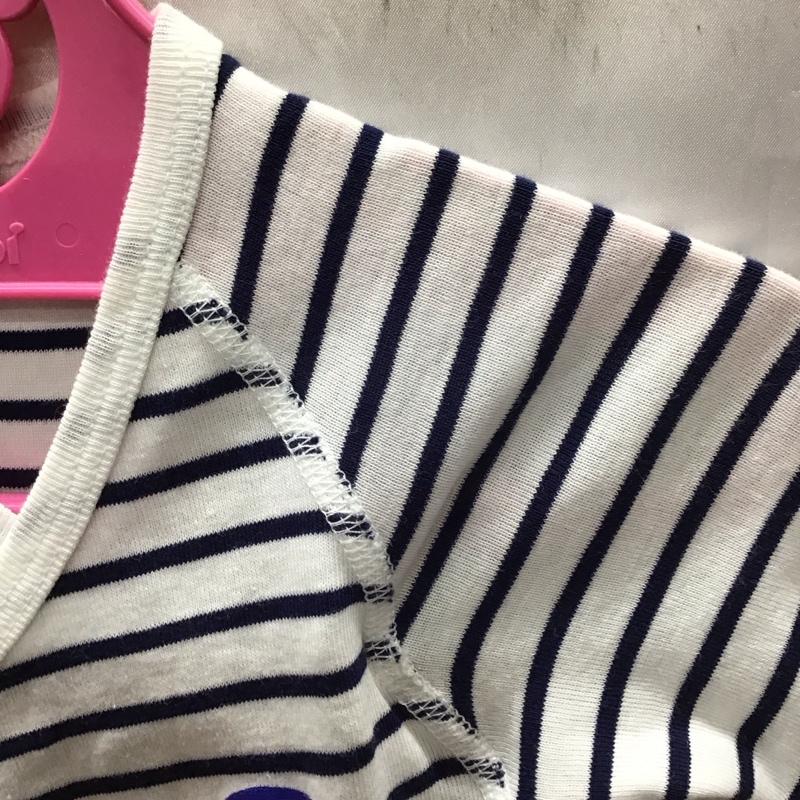 チャンピオン Champion シャツ、ブラウス 半袖 ベビー 短肌着 ボーダー ワンポイント 白 / ホワイト / X 紺 / ネイビー /  ボーイズ USED 古着 中古 10116910