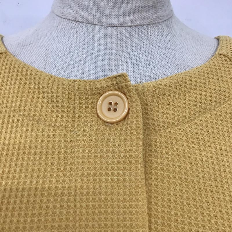 メルロー merlot ワンピース ロングスカート ワッフル サーマル 長袖 前開き 無地 黄 / イエロー /  レディース USED 古着 中古 10114970