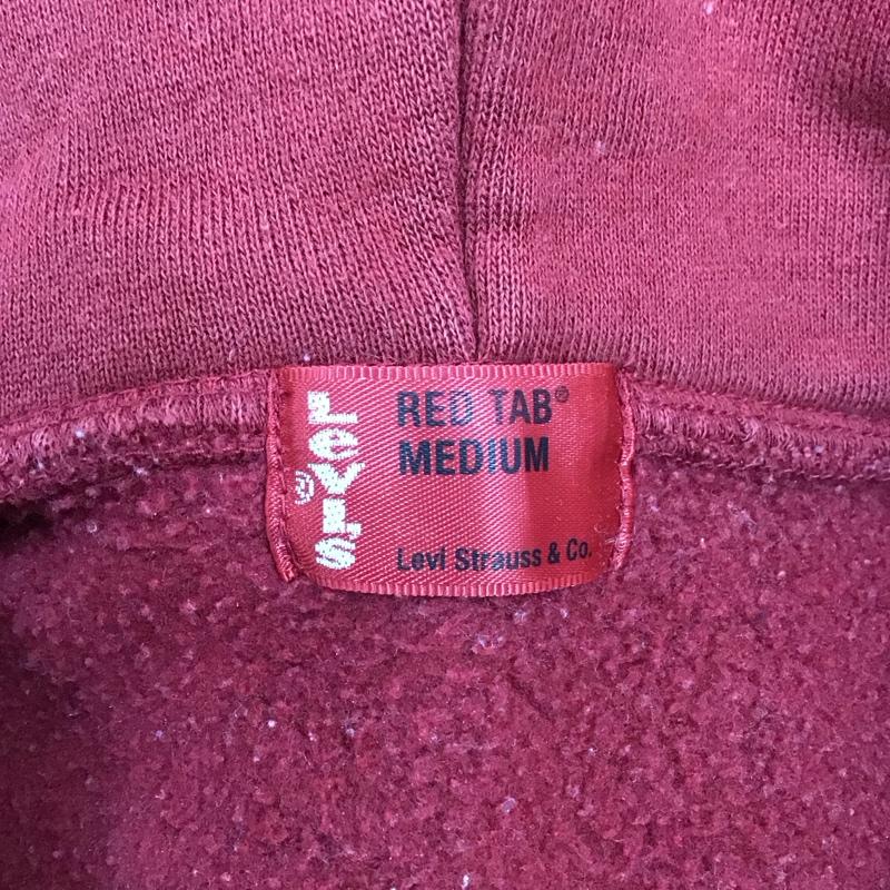 リーバイスレッドタブ Levi s RED TAB パーカー 長袖 長袖パーカー フード付きパーカー プリントスウェット トレーナー M ロゴ、文字 えんじ / ワインレッド /  メンズ USED 古着 中古 10122689