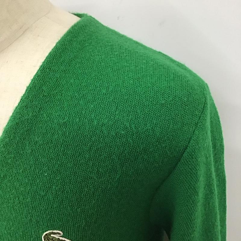 ラコステ LACOSTE カーディガン 長袖 70s　アクリルニット　カーディガン　IZOD XL ロゴ、文字 緑 / グリーン /  メンズ USED 古着 中古 10118296