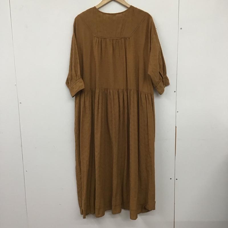 サマンサモスモス Samansa Mos2 ワンピース ロングスカート 長袖シャツワンピース ロングワンピース フレアスカート FREE 総柄 茶 / ブラウン /  レディース USED 古着 中古 10141997