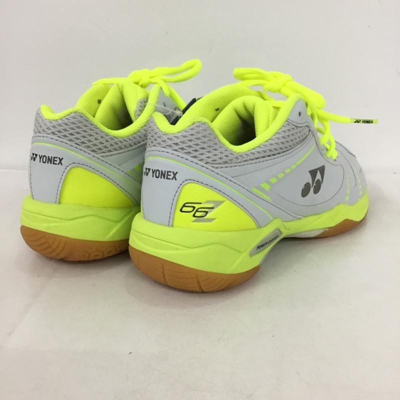 ヨネックス YONEX スニーカー スニーカー SHB66Z パワークッション 66Z バドミントンシューズ 24.5cm 箱有 スリム 24.5cm ロゴ、文字 灰 / グレー / X 黄 / イエロー /  レディース USED 古着 中古 10150022