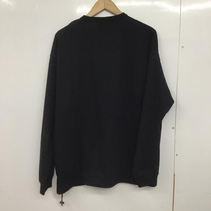 ヘルスニット Healthknit カットソー 長袖 長袖カットソー ヘンリーネックカットソー L 無地 黒 / ブラック /  メンズ USED 古着 中古 10146709
