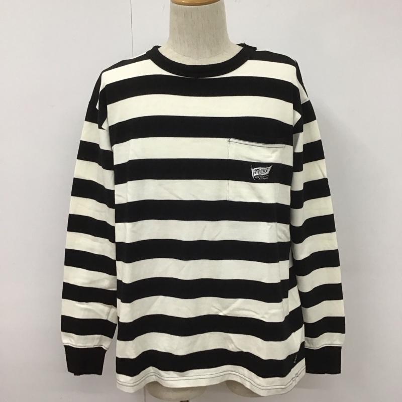 イーブルアクト EVILACT カットソー 長袖 長袖カットソー クルーネックカットソー ボーダー長袖Tシャツ L ボーダー柄 白 / ホワイト / X 黒 / ブラック /  メンズ USED 古着 中古 10107138