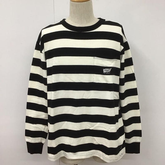 イーブルアクト EVILACT カットソー 長袖 長袖カットソー クルーネックカットソー ボーダー長袖Tシャツ L ボーダー柄 白 / ホワイト / X 黒 / ブラック /  メンズ USED 古着 中古 10107138