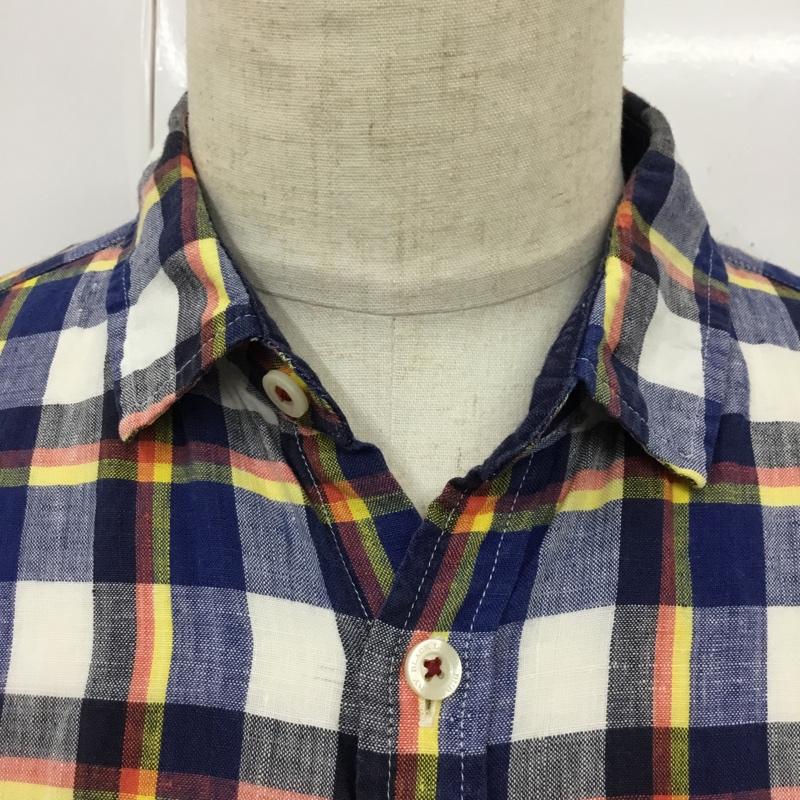 バーバリーブラックレーベル BURBERRY BLACK LABEL シャツ、ブラウス 長袖 D1M04-803-28 チェック リネン 麻 3 ワンポイント マルチカラー / マルチカラー /  メンズ USED 古着 中古 10119750