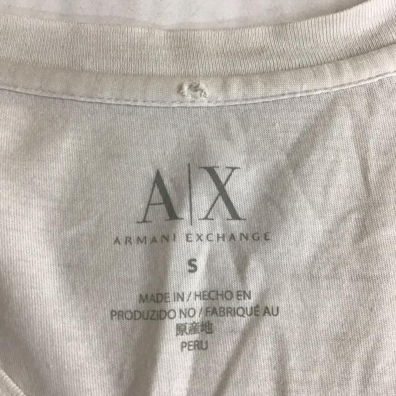 アルマーニエクスチェンジ A/X ARMANIEXCHANGE Tシャツ 半袖 Vネック S ロゴ、文字 白 / ホワイト /  メンズ USED 古着 中古 10116807