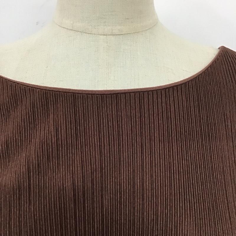 古着 USED ワンピース ロングスカート 長袖 mite プリーツ 無地 茶 / ブラウン /  レディース USED 古着 中古 10115095