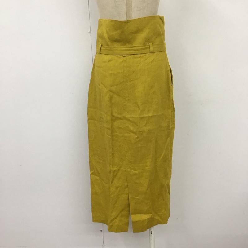 アイテムズ アーバンリサーチ ITEMS URBAN RESEARCH スカート ロングスカート wh85-25n008 リネンライクタイトスカート センタースリットスカート FREE 無地 マスタード / マスタード /  レディース USED 古着 中古 10109210