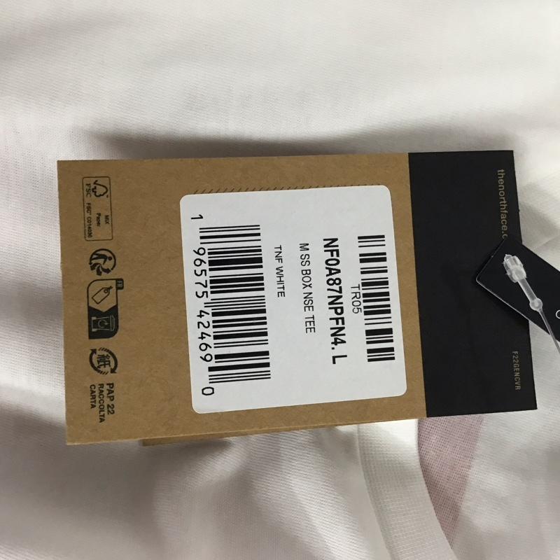 ザノースフェイス THE NORTH FACE Tシャツ 半袖 NF0A87NPFN4 L ロゴ、文字 X プリント 白 / ホワイト / X 赤 / レッド /  メンズ USED 古着 中古 10132540