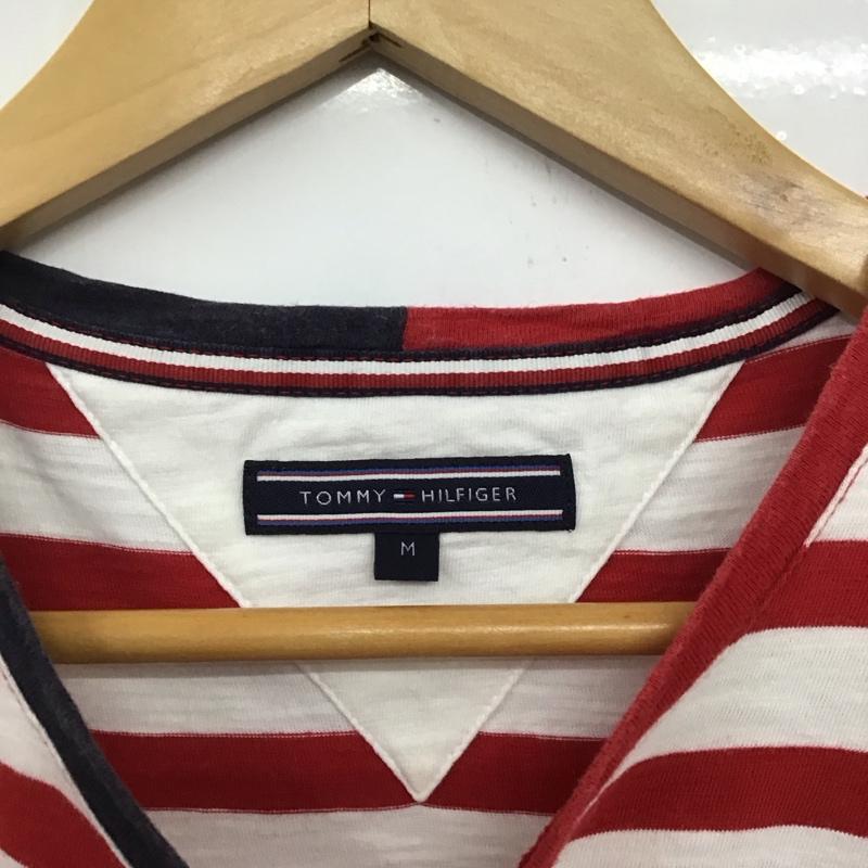 トミーヒルフィガー TOMMY HILFIGER Tシャツ 半袖 半袖カットソー プリントTシャツ クルーネックカットソー ボーダー M ボーダー柄 白 / ホワイト / X 黒 / ブラック / X 青 / ブルー / X 赤 / レッド /  メンズ USED 古着 中古 10133113