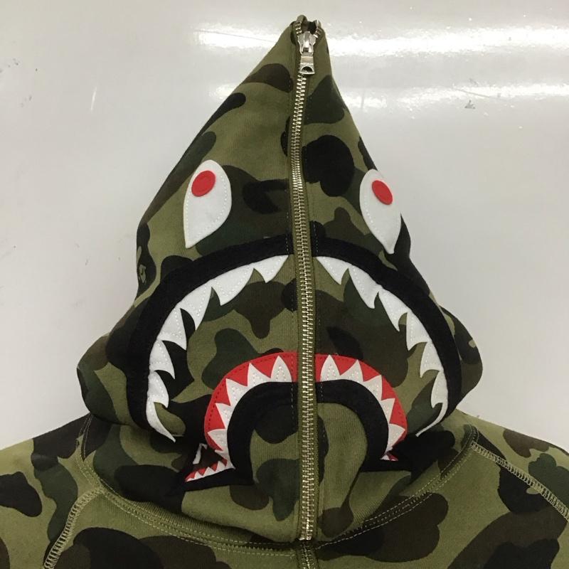 アベイシングエイプ A BATHING APE パーカー 長袖 001PPD801011X ハーフジップ カモ シャーク 3XL 裏起毛 総柄 カーキ / カーキ / X 黒 / ブラック / X ダークブラウン / ダークブラウン /  メンズ USED 古着 中古 10107419