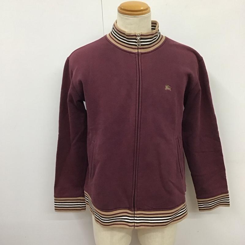 バーバリーブラックレーベル BURBERRY BLACK LABEL ジャケット、上着 ジャンパー、ブルゾン ジップアップジャケット スウェットジャケット カジュアルジャケット アウター 3 ロゴ、文字 紫 / パープル /  メンズ USED 古着 中古 10123822