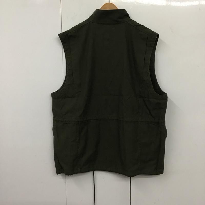 フリークスストア FREAK S STORE ベスト ベスト ジップアップベスト ノースリーブカットソー ミリタリーベスト L 無地 カーキ / カーキ /  メンズ USED 古着 中古 10131614